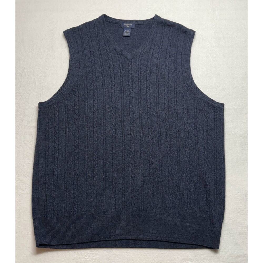 Dockers Men Gray‎ Sweater Vest Shirt New With Tags XL